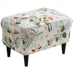 Floral Printed Stretch Ottoman Cover Spandex Elastic Stretch Rectangle Folding Storage Covers Removable Footstool Protect Footrest Covers