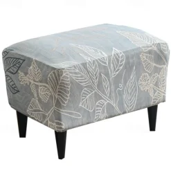 Floral Printed Stretch Ottoman Cover Spandex Elastic Stretch Rectangle Folding Storage Covers Removable Footstool Protect Footrest Covers