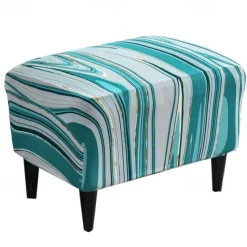 Floral Printed Stretch Ottoman Cover Spandex Elastic Stretch Rectangle Folding Storage Covers Removable Footstool Protect Footrest Covers