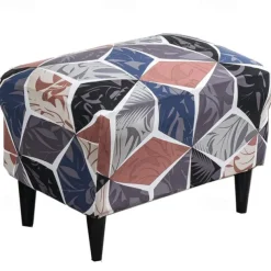 Floral Printed Stretch Ottoman Cover Spandex Elastic Stretch Rectangle Folding Storage Covers Removable Footstool Protect Footrest Covers