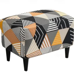 Floral Printed Stretch Ottoman Cover Spandex Elastic Stretch Rectangle Folding Storage Covers Removable Footstool Protect Footrest Covers