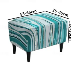 Floral Printed Stretch Ottoman Cover Spandex Elastic Stretch Rectangle Folding Storage Covers Removable Footstool Protect Footrest Covers
