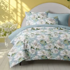 Floral Romantic Duvet Cover Full Size Bedding Set Bed Sets Quilt Cover Soft Lightweight Comforter Cover with 2 Pillowcases for Summer Spring