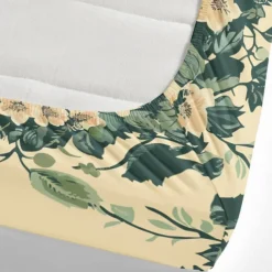 Floral Spring Pattern Fitted Sheet Set Ultra Soft Breathable Silky Bed Sheets Deep Pocket 100% Cotton Bedding Sheets 3 Piece Queen King Size