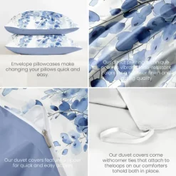 Floral Tropical Series Duvet Cover 3-Piece Set 100% Cotton or Polyester Perfect for Mother's Day Gift Super Soft Skin Friendly Long Lasting