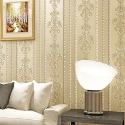 Floral Wallpaper Wall Covering Sticker Film Modern Water Ripple Floral non Woven Home Decor 53*1000cm/20.87''x 393.7''