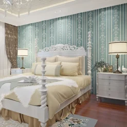 Floral Wallpaper Wall Covering Sticker Film Modern Water Ripple Floral non Woven Home Decor 53*1000cm/20.87''x 393.7''