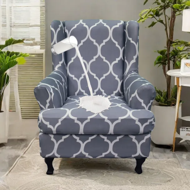 Floral Wingback Chair Cover Stretchy and Durable Slipcover with Elegant Floral Design Perfect for Protecting and Enhancing Your Wingback Chair Ideal for a Stylish and Cozy Living Room Decor