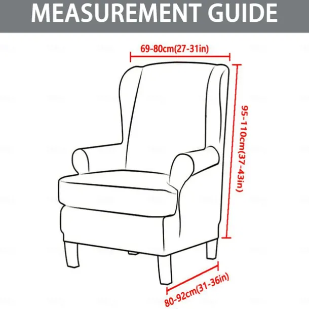 Floral Wingback Chair Cover Stretchy and Durable Slipcover with Elegant Floral Design Perfect for Protecting and Enhancing Your Wingback Chair Ideal for a Stylish and Cozy Living Room Decor