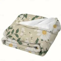 Flower Blanket Soft and Cozy Throw Blanket Featuring Delicate Daisy Design Perfect for Adding Comfort and Charm to Your Bedroom or Living Room Decor