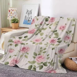Flower Blanket Soft and Cozy Throw Blanket Featuring Delicate Daisy Design Perfect for Adding Comfort and Charm to Your Bedroom or Living Room Decor
