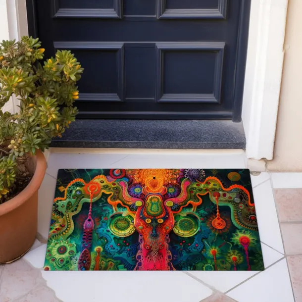 Flower Landscape Doormat Floor Mats Washable Rugs Kitchen Mat Non-Slip Oil Proof Rug Indoor Outdoor Mat Bedroom Decor Bathroom Mat Entrance Rug