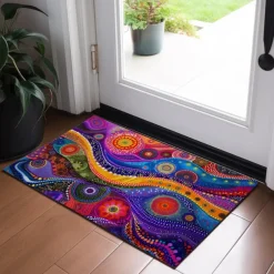 Flower Landscape Doormat Floor Mats Washable Rugs Kitchen Mat Non-Slip Oil Proof Rug Indoor Outdoor Mat Bedroom Decor Bathroom Mat Entrance Rug