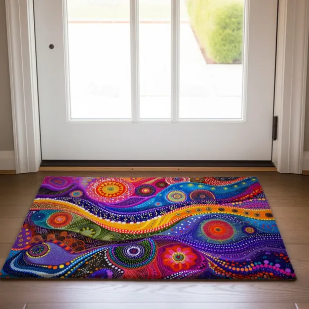 Flower Landscape Doormat Floor Mats Washable Rugs Kitchen Mat Non-Slip Oil Proof Rug Indoor Outdoor Mat Bedroom Decor Bathroom Mat Entrance Rug