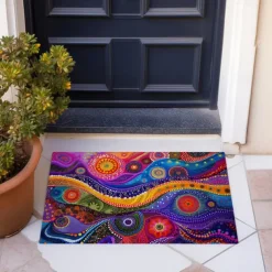 Flower Landscape Doormat Floor Mats Washable Rugs Kitchen Mat Non-Slip Oil Proof Rug Indoor Outdoor Mat Bedroom Decor Bathroom Mat Entrance Rug
