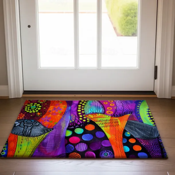 Flower Landscape Doormat Floor Mats Washable Rugs Kitchen Mat Non-Slip Oil Proof Rug Indoor Outdoor Mat Bedroom Decor Bathroom Mat Entrance Rug