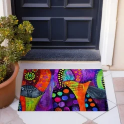 Flower Landscape Doormat Floor Mats Washable Rugs Kitchen Mat Non-Slip Oil Proof Rug Indoor Outdoor Mat Bedroom Decor Bathroom Mat Entrance Rug