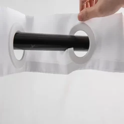 Flower Waffle-Weave Textured Shower Curtain Set with Snap-in Liner and Sheer Window Water-Repellent Polyester Grommet Top,120GSM Hotel Quality Spa Style Bathroom Partition No Hooks Required