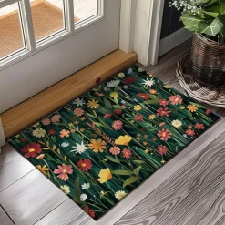 Flowers Doormat Floor Mats Washable Rugs Kitchen Mat Non-Slip Oil Proof Rug Indoor Outdoor Mat Bedroom Decor Bathroom Mat Entrance Rug
