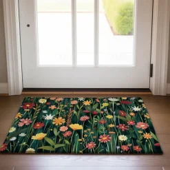 Flowers Doormat Floor Mats Washable Rugs Kitchen Mat Non-Slip Oil Proof Rug Indoor Outdoor Mat Bedroom Decor Bathroom Mat Entrance Rug