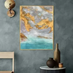 Foil Oil painting hand painted Abstract Gold foil Paintings handmade Rich Textured Acrylic Painting Wall Art Hand Painted Artwork oil painting for Living Room office Wall Decoration gold foilpainting