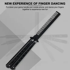 Foldable Comb Stainless Steel Practice Training Butterfly Knife Comb Beard Moustache Brushes Hairdressing Styling Tool