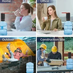 Foldable Electric Water Dispenser, USB Rechargeable Drinking Pump, Portable One-Touch Water Pump with Foldable Spout for Home, Office, Outdoor