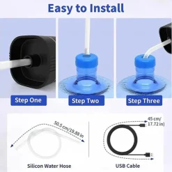 Foldable Electric Water Dispenser, USB Rechargeable Drinking Pump, Portable One-Touch Water Pump with Foldable Spout for Home, Office, Outdoor