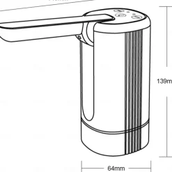 Foldable Electric Water Dispenser, USB Rechargeable Drinking Pump, Portable One-Touch Water Pump with Foldable Spout for Home, Office, Outdoor