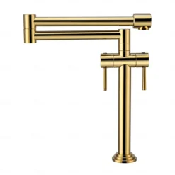 Foldable Kitchen Sink Mixer Faucet Deck Mounted, 360 Swivel Folding Single Handle Kitchen Vessel Taps