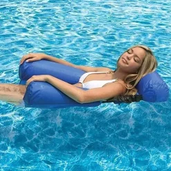 Foldable Pool Seat Floating Chair Inflatable Lounge Chairs Inflatable Water Hammock Lake Float Bed Lazy Seat for Swimming Pool