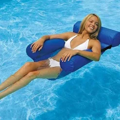 Foldable Pool Seat Floating Chair Inflatable Lounge Chairs Inflatable Water Hammock Lake Float Bed Lazy Seat for Swimming Pool