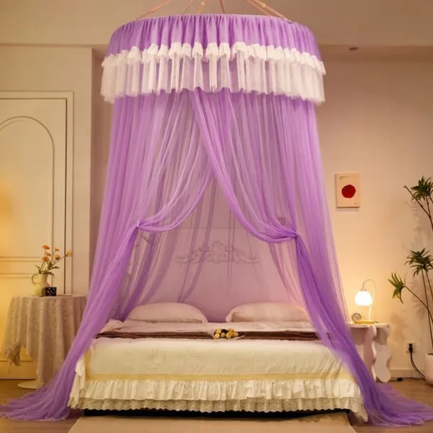 Foldable Princess Bedroom Mosquito Net Elegant and Functional Design Easy to Set Up and Store - Provides Protection from Insects