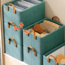 Foldable Storage Box With Steel Frame, Large Capacity Clothes Trousers Storage Basket, Portable Home Wardrobe Storage Box