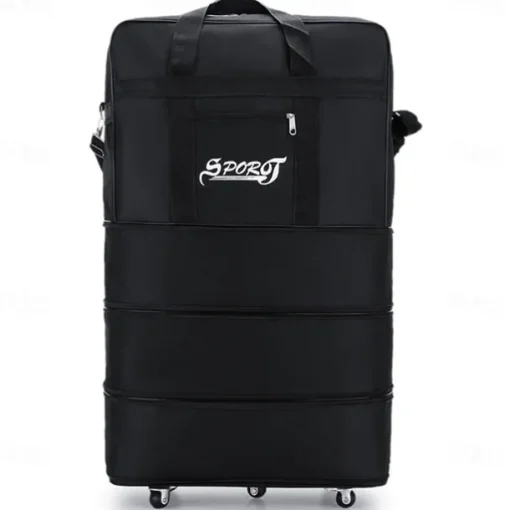 Folding Expansion Luggage Bag Large Capacity Oxford Cloth With Wheels Air Boarding Travel Bag Portable Moving Storage Bag