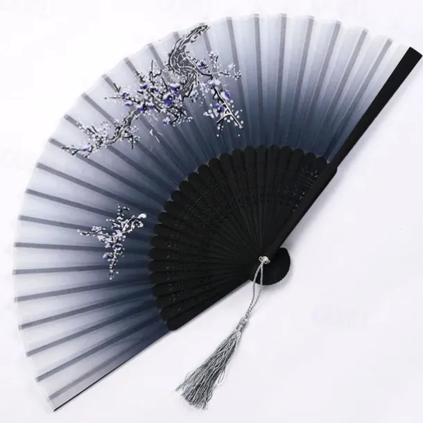 Folding Fans Vintage Style Silk Folding Fan Chinese Japanese Pattern Art Craft Gift Home Decoration Ornaments Dance Hand Fan 7 inches
