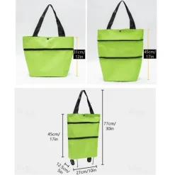 Folding Shopping Pull Cart Trolley Bag With Wheels Foldable Shopping Bags Reusable Grocery Bags Food Organizer Vegetables Bag