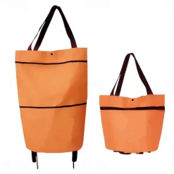 Folding Shopping Pull Cart Trolley Bag With Wheels Foldable Shopping Bags Reusable Grocery Bags Food Organizer Vegetables Bag