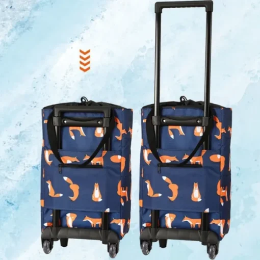 Folding Shopping Pull Cart Trolley Bag with Wheels Reusable Grocery Shopping Bags Eco Large Food Supermarket Vegetables Bags