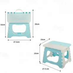 Folding Step Stool - 7.8 inch Height Foldable Stool For Kids & Adults, Kitchen Garden Bathroom Collapsible Stepping Stool