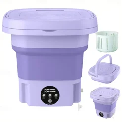 Folding Washing Machine, Mini Portable Washing Machine, Suitable For Camping, RV, Travel, Underwear Bra Socks Washing Machine, Suitable For Home Use, 8L Large Capacity US plug