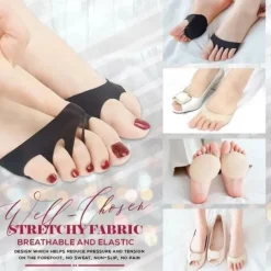 Forefoot Pads Honeycomb Fabric,High Heels Invisible Socks Forefoot Protector Forefoot Pad Toe Protector High Heels Toe Inserts Shoe Inserts
