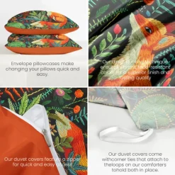 Forest Animal Duvet Cover Set - Includes Duvet Cover and Pillowcases - Nature-Inspired Design with Woodland Creatures - Soft and Comfortable Fabric - Perfect for Cozy Bedroom Decor