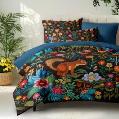 Forest Animal Duvet Cover Set - Includes Duvet Cover and Pillowcases - Nature-Inspired Design with Woodland Creatures - Soft and Comfortable Fabric - Perfect for Cozy Bedroom Decor