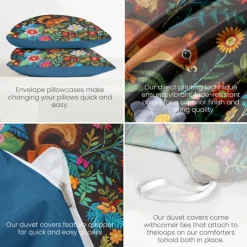 Forest Animal Duvet Cover Set - Includes Duvet Cover and Pillowcases - Nature-Inspired Design with Woodland Creatures - Soft and Comfortable Fabric - Perfect for Cozy Bedroom Decor