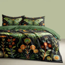 Forest Fairy Tales Duvet Cover Set Cotton Tropical Plants Pattern Set Soft 3-Piece Luxury Bedding Set Home Decor Gift Twin Full King Queen Size Duvet Cover