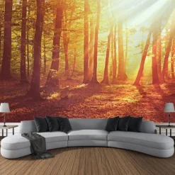 Forest Green Hanging Tapestry Wall Art Large Tapestry Mural Decor Photograph Backdrop Blanket Curtain Home Bedroom Living Room Decoration