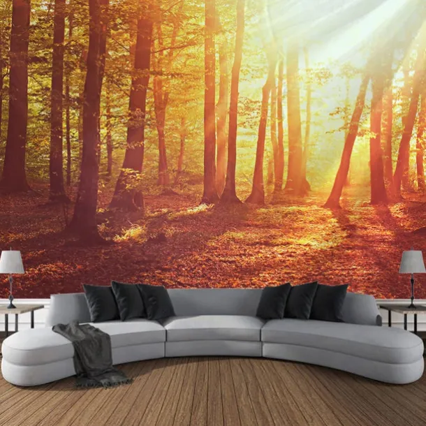 Forest Green Hanging Tapestry Wall Art Large Tapestry Mural Decor Photograph Backdrop Blanket Curtain Home Bedroom Living Room Decoration