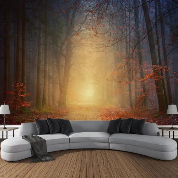 Forest Green Hanging Tapestry Wall Art Large Tapestry Mural Decor Photograph Backdrop Blanket Curtain Home Bedroom Living Room Decoration