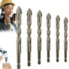 Four Blade Serrated Eccentric Drill,New Four-Flute Sawtooth Eccentric Drill Bit Set,Quickpierce High-Performance Titanium-Coated Drill and Tap Set for Concrete Metal Brick Wood